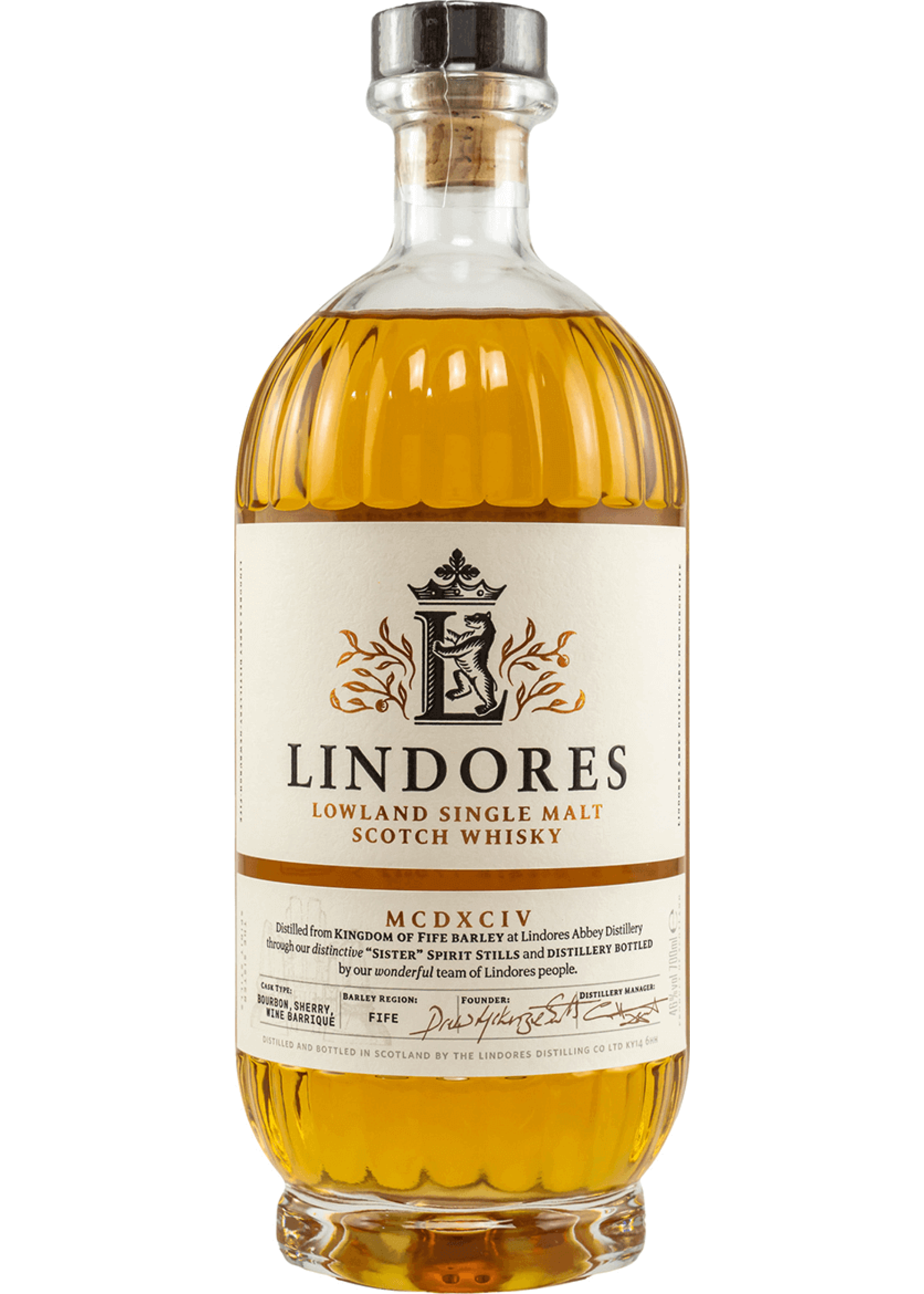 Lindores Abbey Distillery Lindores Abbey Distillery / MCDXCIV Lowland Single Malt Scotch Whisky / 700mL