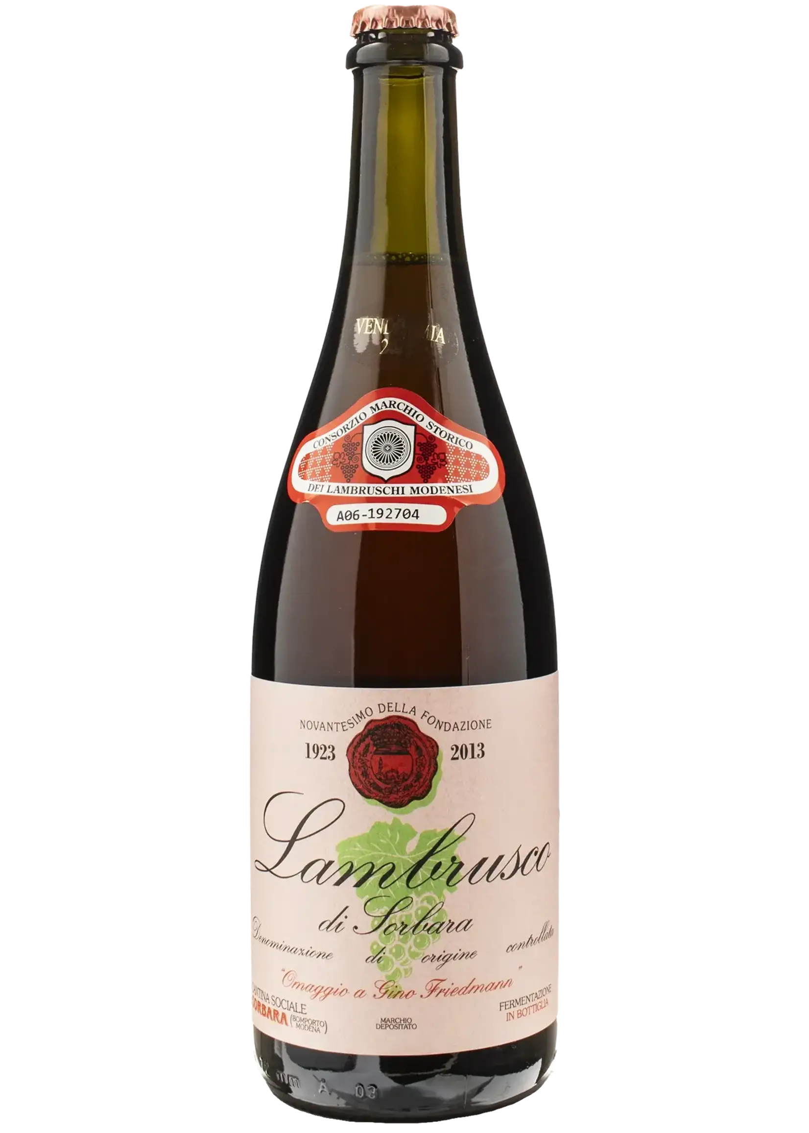 Cantina di Carpi Cantina di Carpi / Lambrusco di Sorbara Omaggio a Gino Friedmann / 750mL