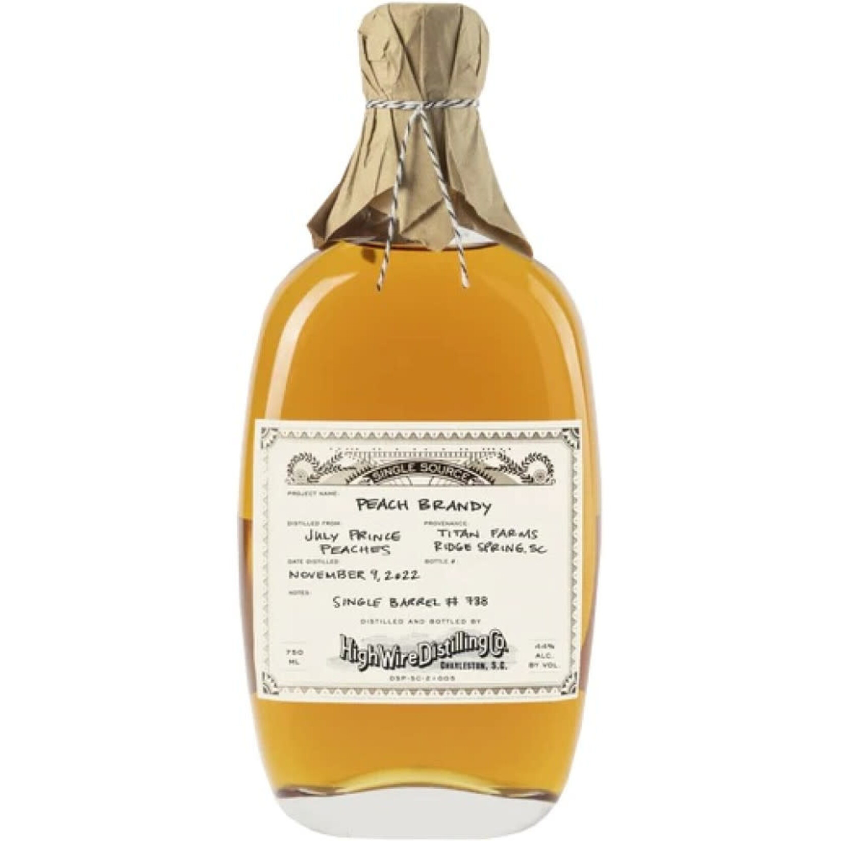 High Wire High Wire / 2 Year Old Single Source Peach Brandy / 750mL