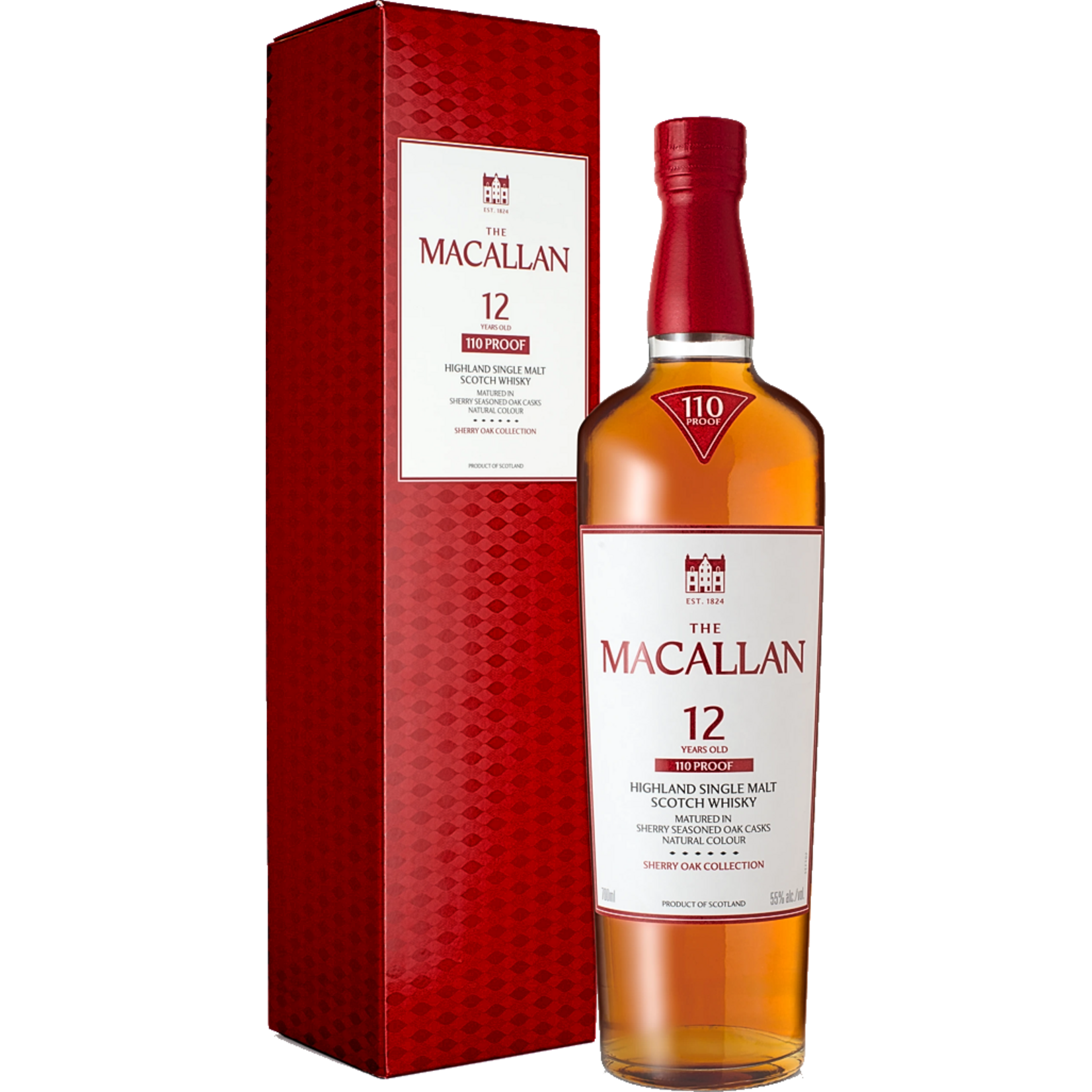 Macallan The Macallan / 12 Years Old Matured In Sherry Seasoned Oak Casks Single Malt Scotch Whisky 110 Proof / 750mL