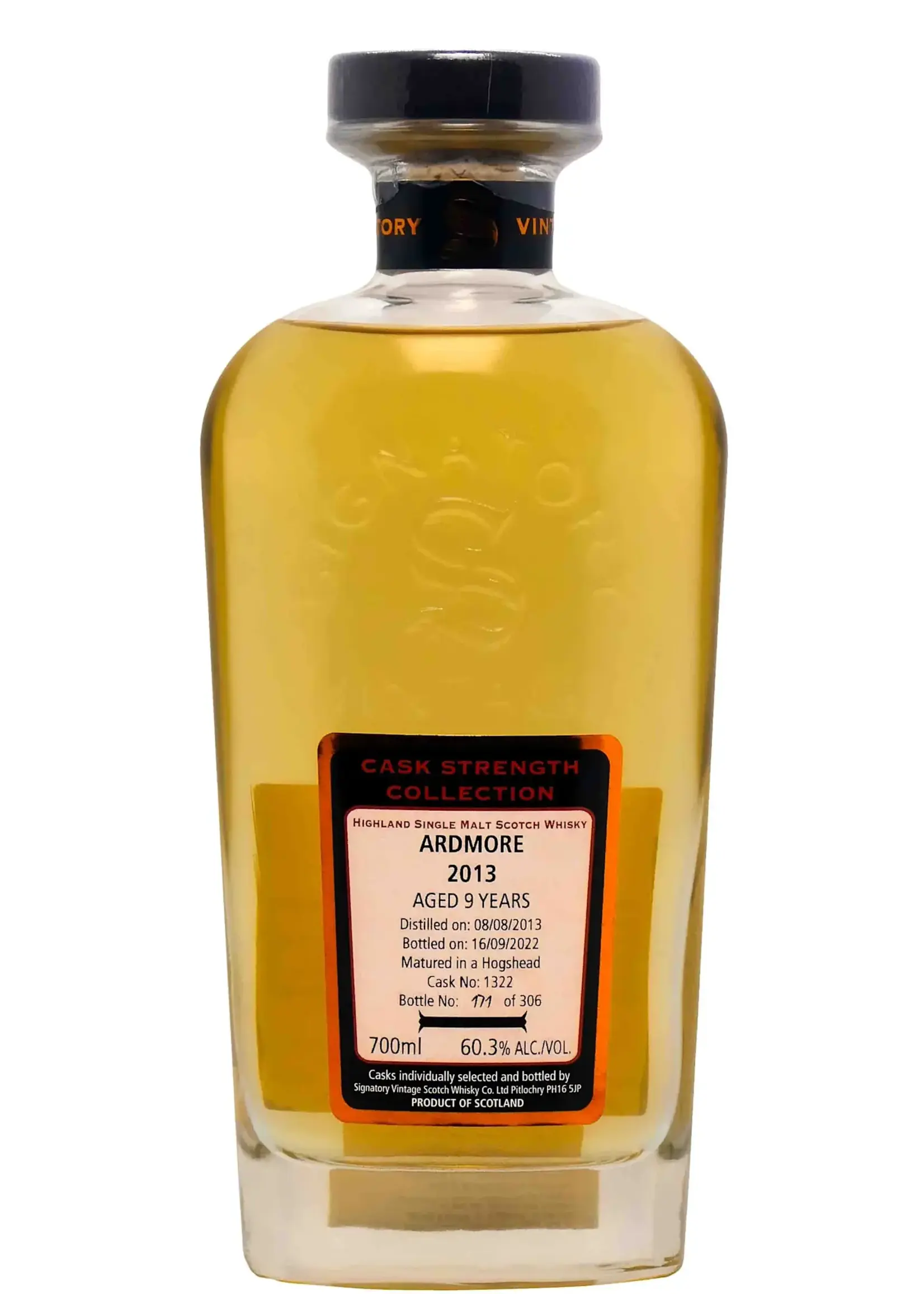 Signatory Signatory / Cask Strength Collection 9 Years Old Ardmore Matured In Hogshead Cask Single Malt Scotch Whisky / 700mL