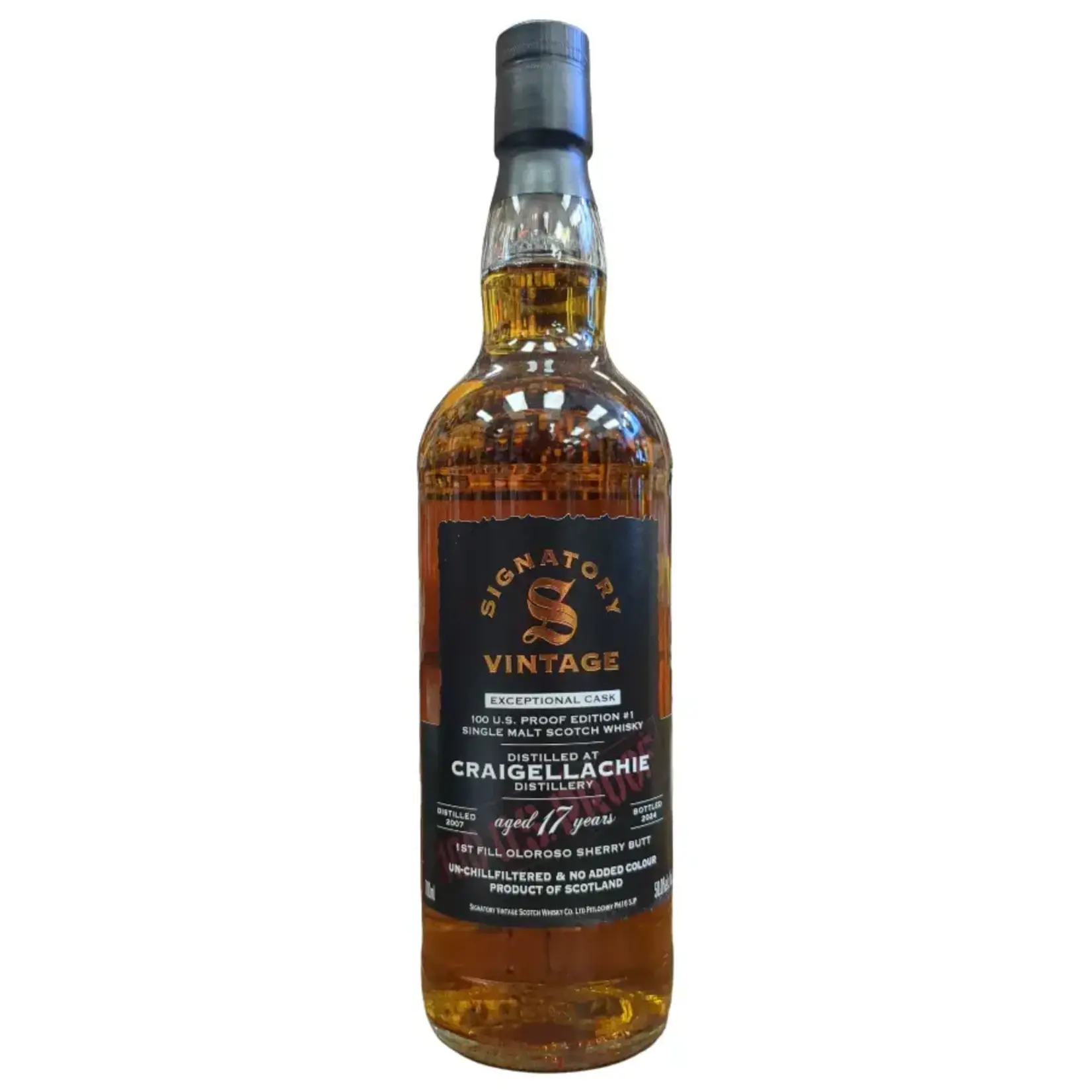 Signatory Signatory / 17 Years Old Craigellachie Exceptional Cask Single Malt Scotch Whisky Edition / 700mL