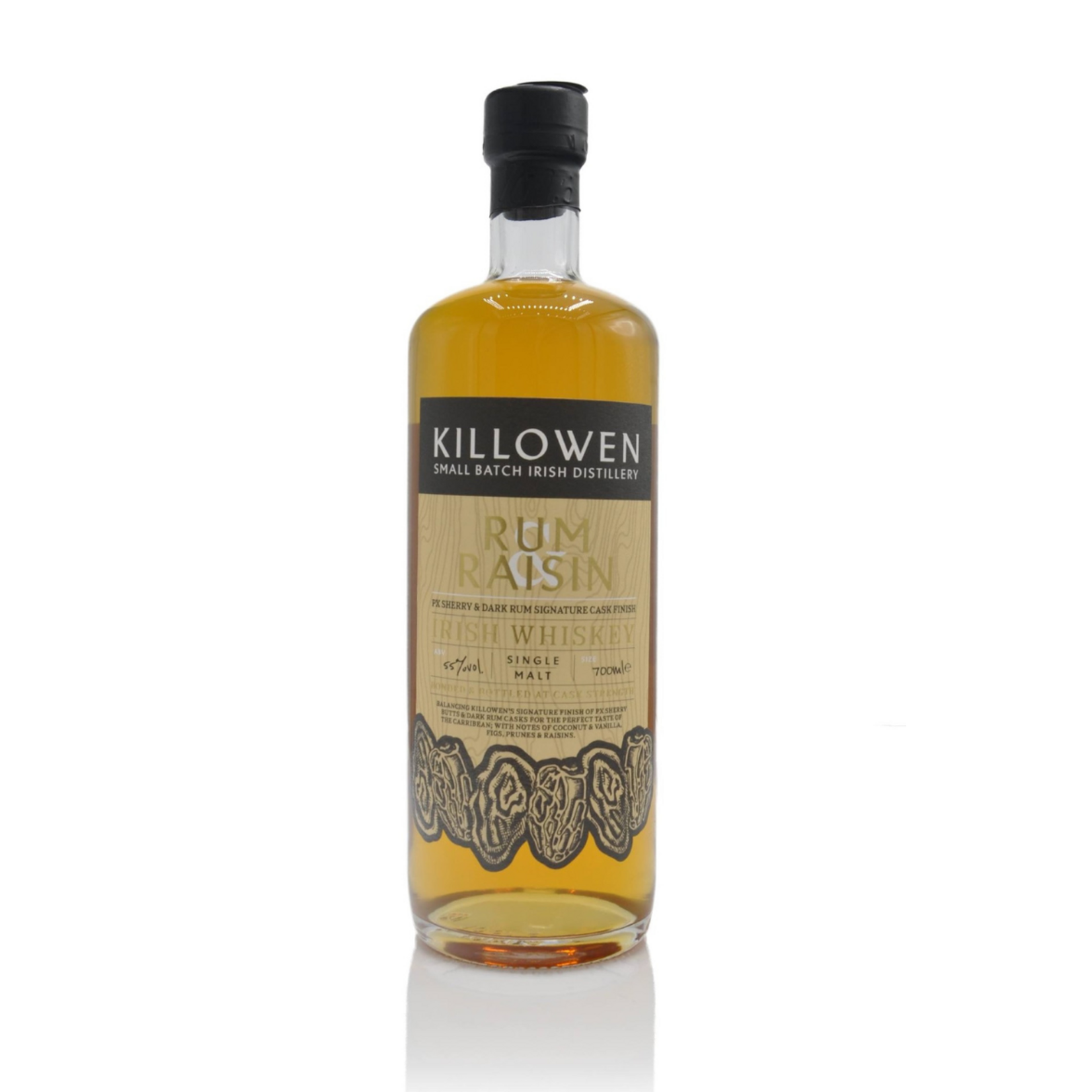 Killowen Distillery / 5 Year Old Signature Rum & Raisin Inspired Small Batch Single Malt Irish Whiskey / 700mL