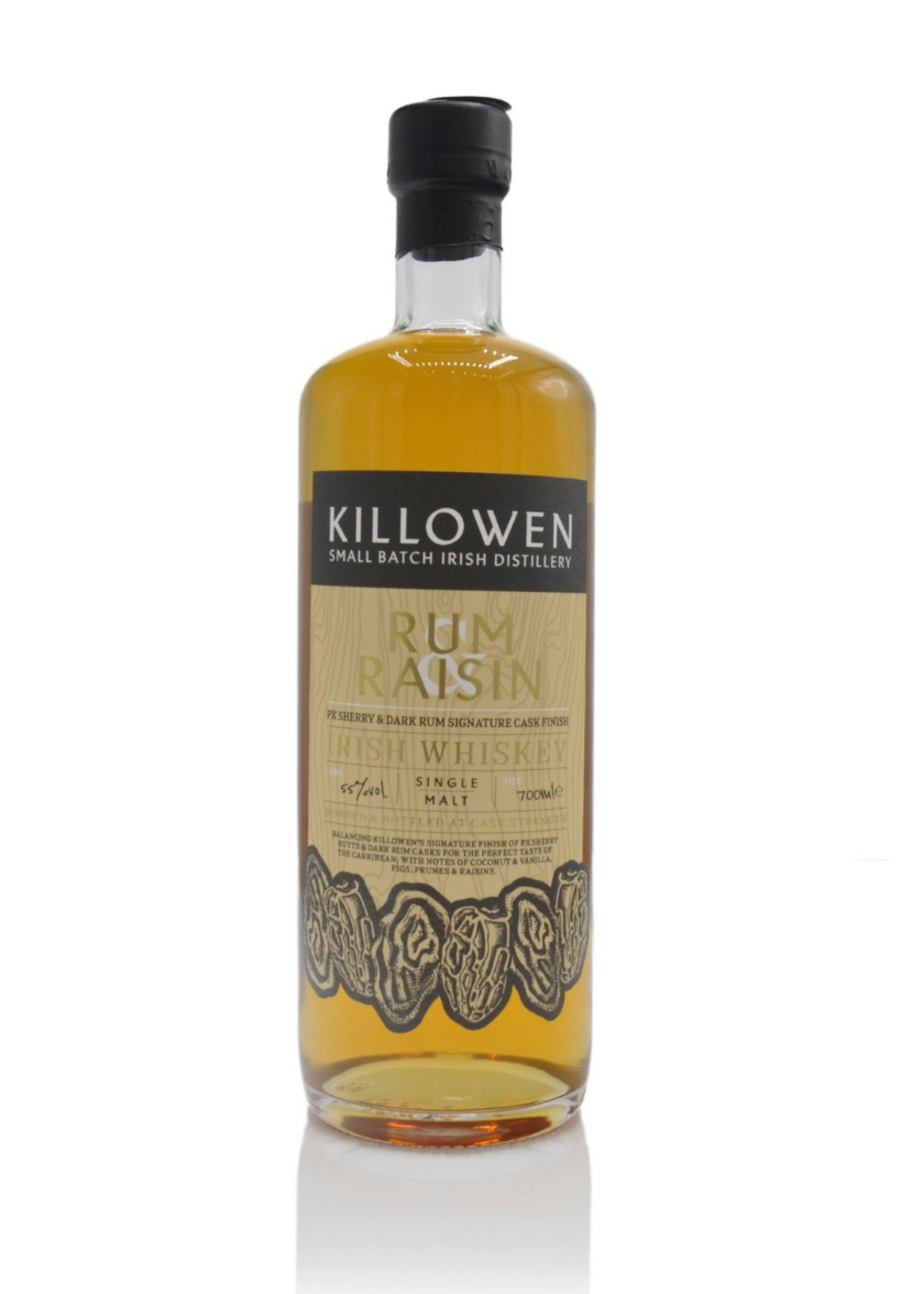 Killowen Distillery / 5 Year Old Signature Rum & Raisin Inspired Small Batch Single Malt Irish Whiskey / 700mL