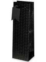 True Brands Matte Black Single Bottle Wine Bag