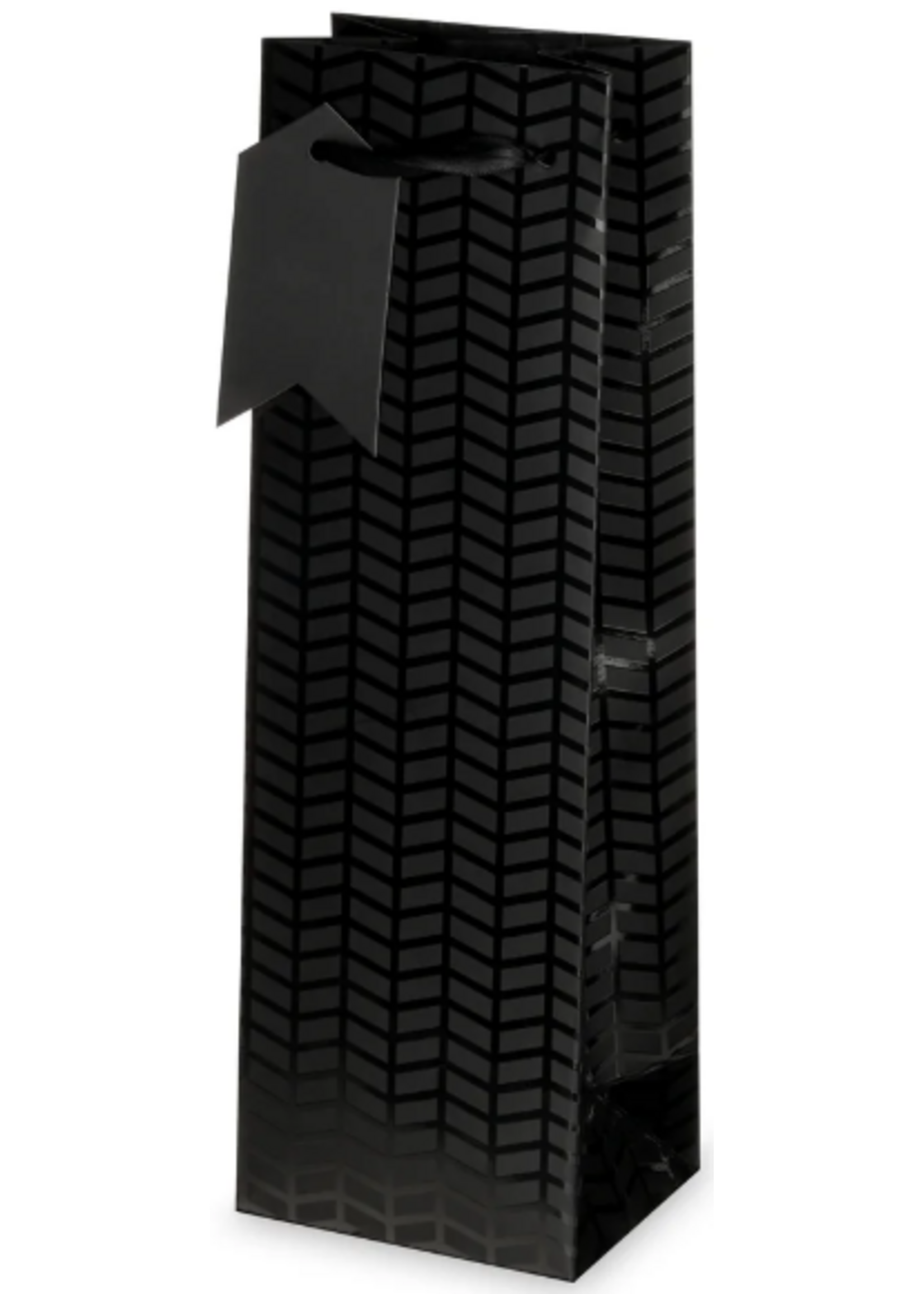 True Brands Matte Black Single Bottle Wine Bag