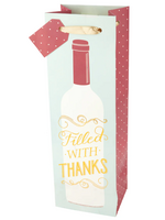True Brands Filled with Thanks Wine Bag