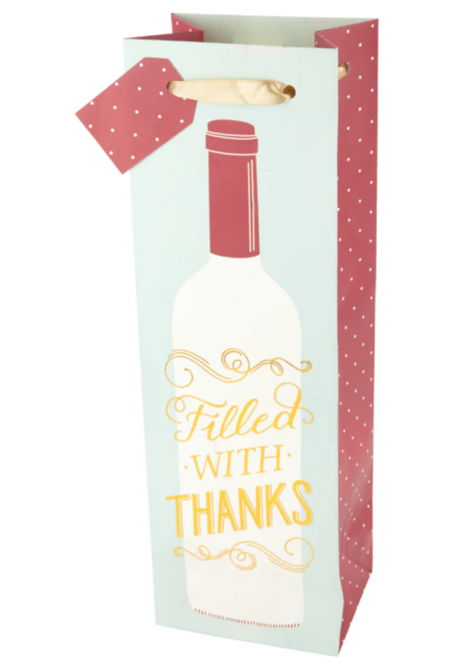 True Brands Filled with Thanks Wine Bag