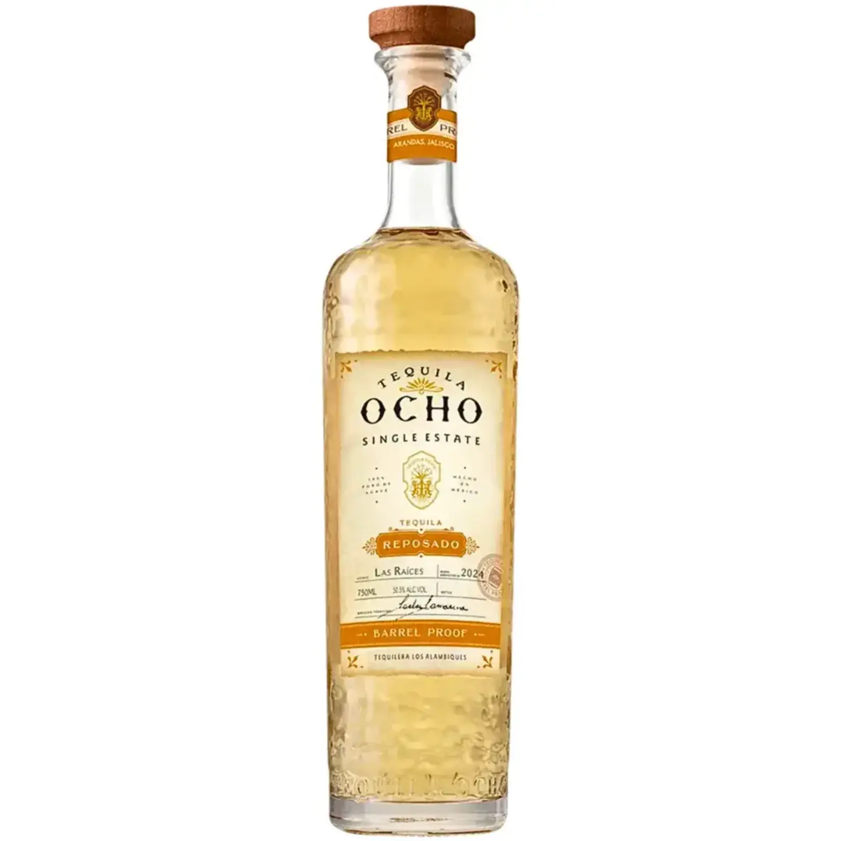 Tequila Ocho Tequila Ocho / Single Estate Las Raices Barrel Proof Reposado Tequila 100% Puro De Agave 101 Proof / 750mL