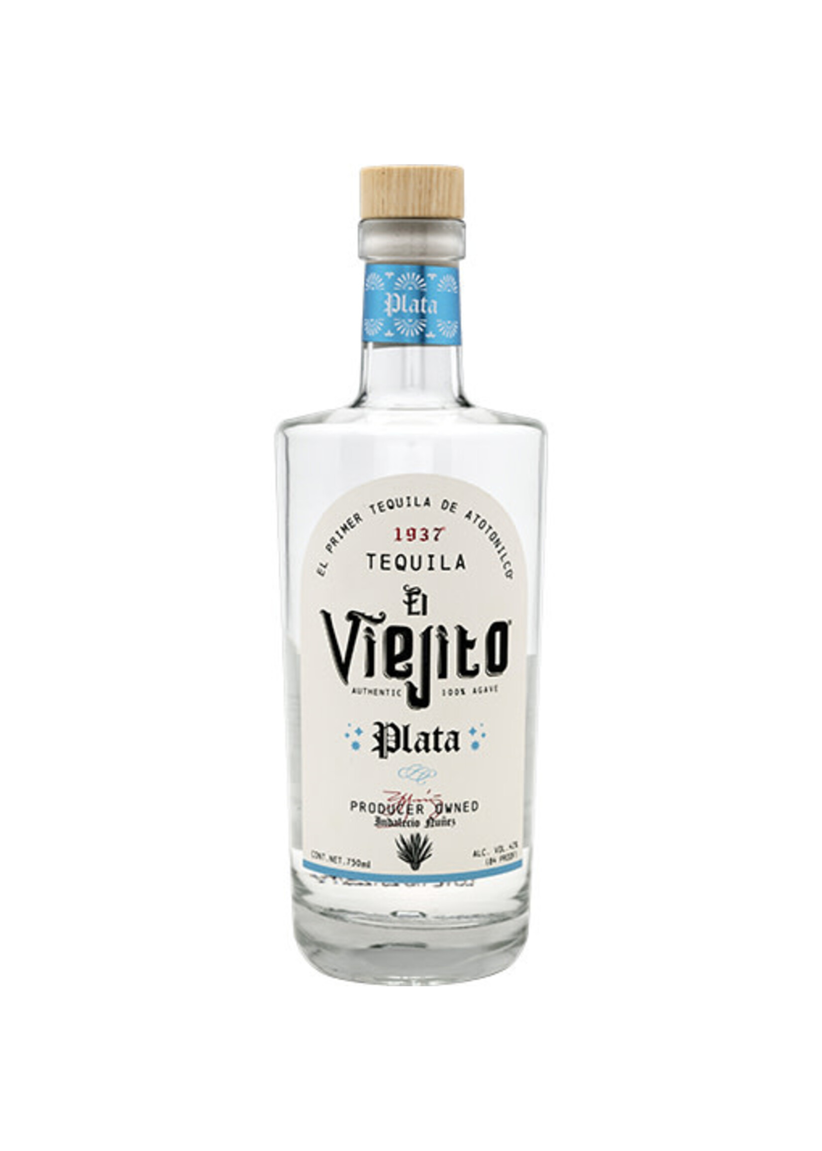 Tequila El Viejito / Plata Tequila 100% Agave 84 Proof / 750mL