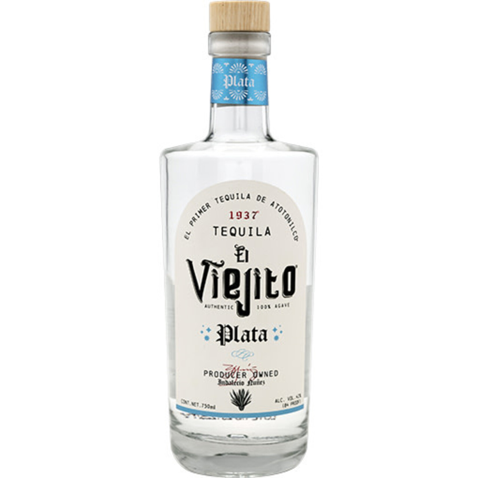 Tequila El Viejito / Plata Tequila 100% Agave 84 Proof / 750mL