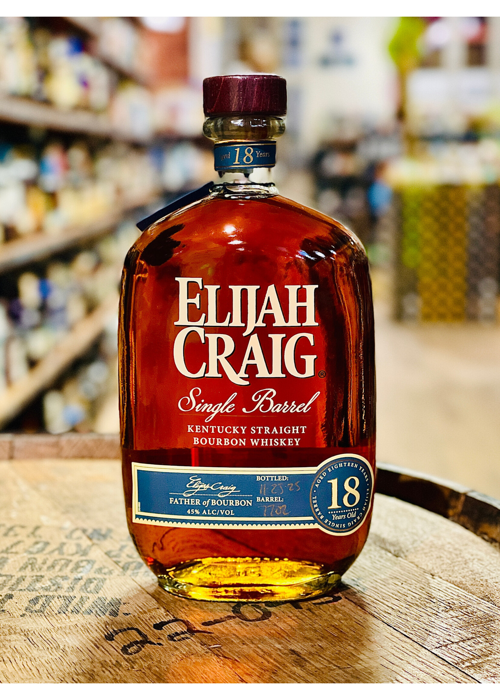 Elijah Craig Elijah Craig / 18 Year Old Single Barrel Straight Bourbon Whiskey / 750mL