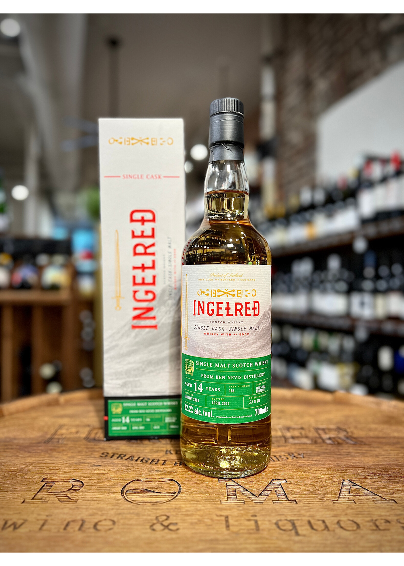 Ingelred Ingelred / Ben Nevis 14 Year Matured in a First-Fill Bourbon Barrel / Single Cask Single Malt Scotch Whisky 62.2% abv / 700mL