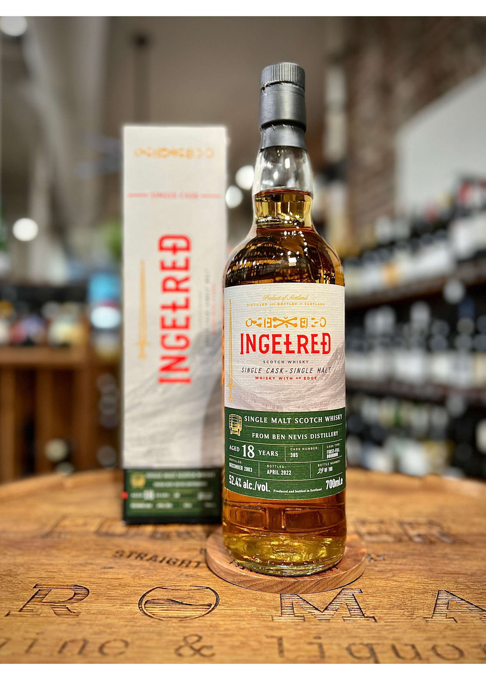 Ingelred Ingelred / Ben Nevis 18 Matured in a First-Fill Bourbon Barrel / Single Cask Single Malt Scotch Whisky 52.4% abv / 700mL