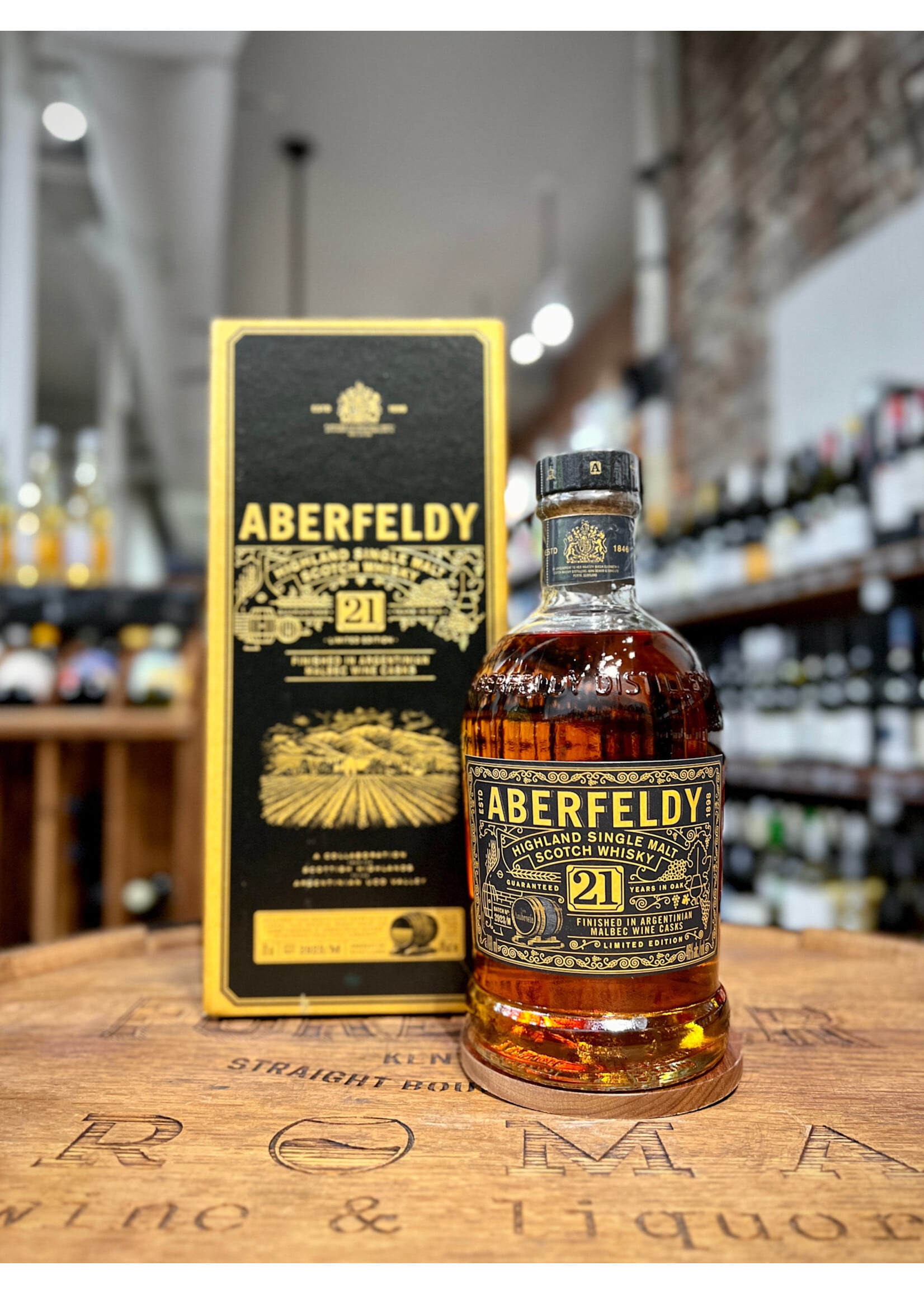 Aberfeldy Aberfeldy / Limited Edition 21 Years Finished in Argentinian Malbec Wine Cask Highland Single Malt Scotch Whisky / 700mL