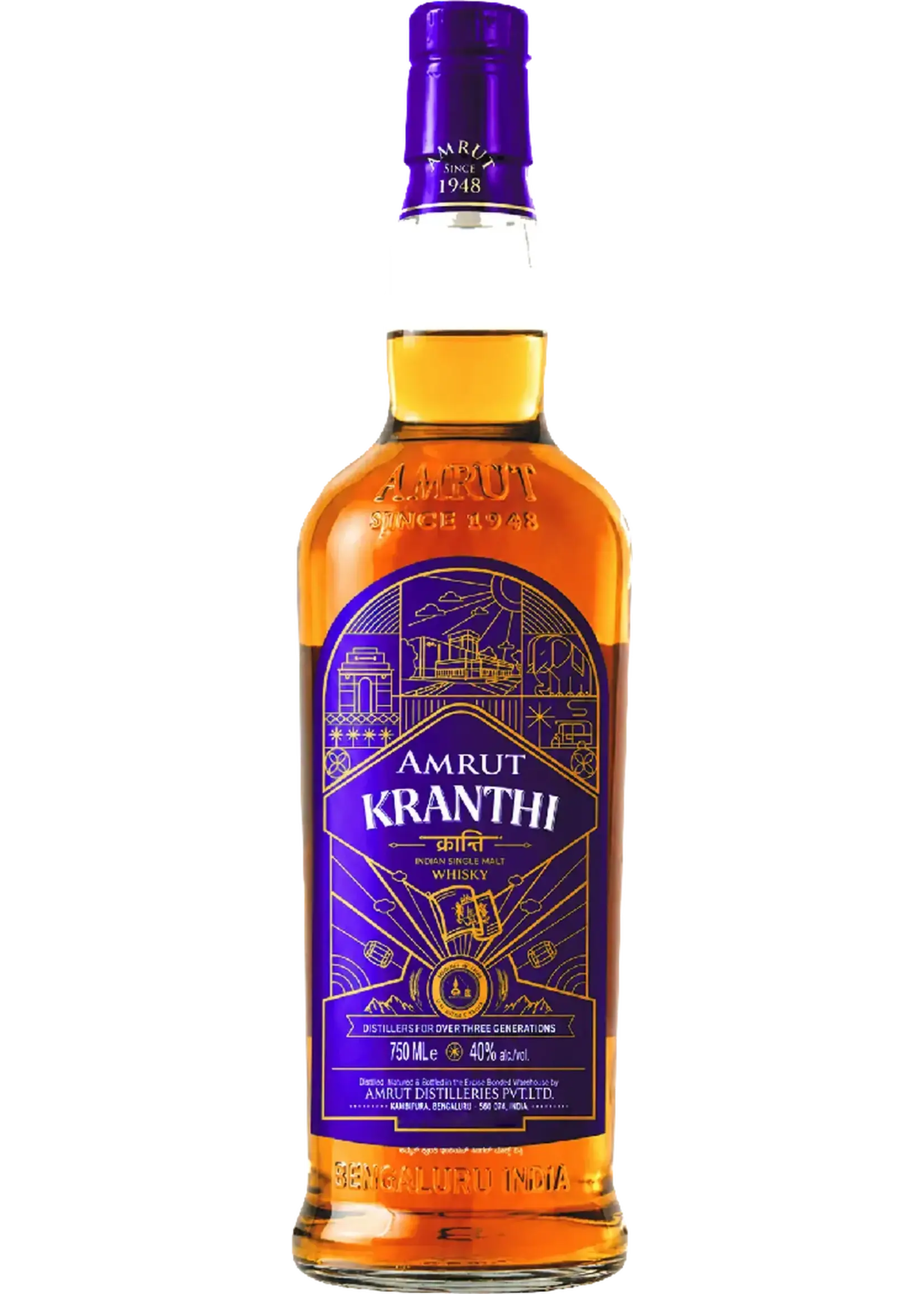 Amrut Distilleries Corp Amrut / Kranthi Indian Single Malt Whisky / 750mL