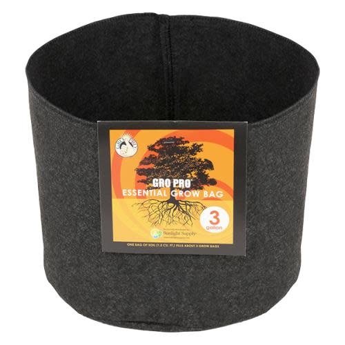 Gro Pro Gro Pro Essential Round Fabric Pot - Black 3 Gallon (72/Cs)