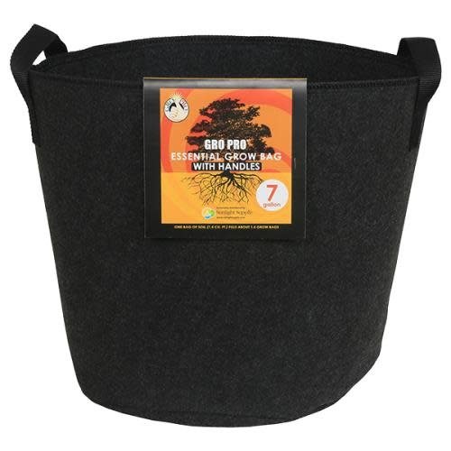 Gro Pro Gro Pro Essential Round Fabric Pot w/ Handles 3 Gallon - Black (72/Cs)