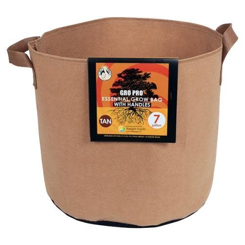 Gro Pro Gro Pro Essential Round Fabric Pot w/ Handles 7 Gallon - Tan (84/Cs)