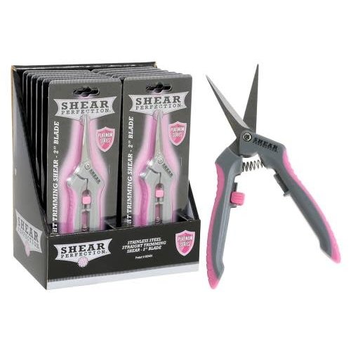 Shear Perfection Shear Perfection Pink Platinum Stainless Trimming Shear - 2 in Straight Blades (12/Cs)