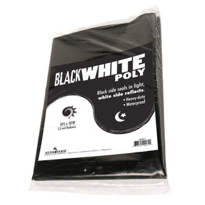 Hydrofarm Black White Poly, 10' x 25', 5.5 mil