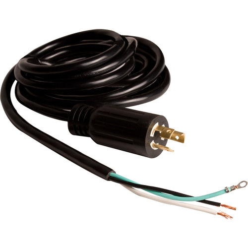 Hydrofarm Power Cord, 8', w/4" Stripped Lead, 277V, NEMA L7-15P, AWG 16/3