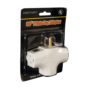 Hydrofarm 90 Degree Tri Tap Adapter, White