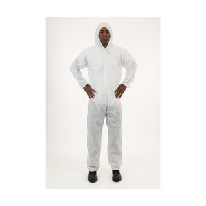 International Enviroguard International Enviroguard White SMS Coverall with Hood, Size Large, case of 25