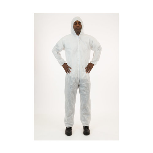 International Enviroguard International Enviroguard White SMS Coverall with Hood, Size Large, case of 25