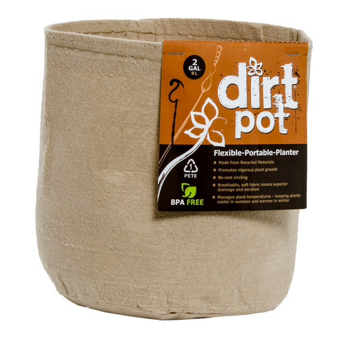 Dirt Pot Dirt Pot Flexible Portable Planter, Tan, 2 gal, no handles