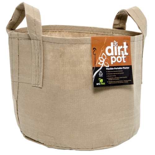 Dirt Pot Dirt Pot Flexible Portable Planter, Tan, 500 gal, with handles