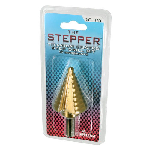 Active Aqua The Stepper Titanium Step Drill Bit, 1/4" to 1 3/8"