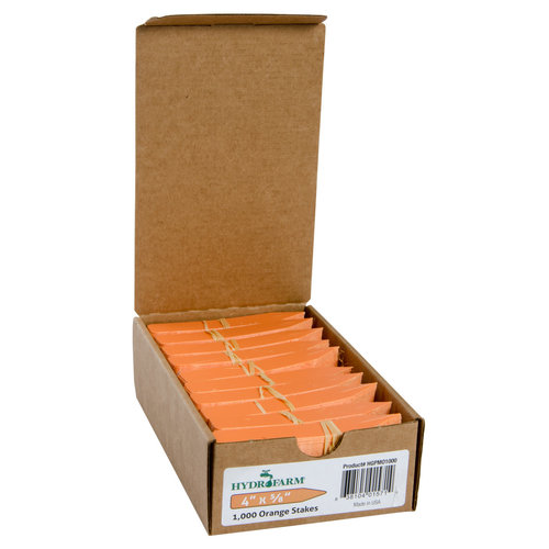 Hydrofarm Hydrofarm Plant Stake Labels, Orange, 4" x 5/8", case of 1000