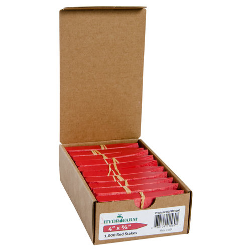 Hydrofarm Hydrofarm Plant Stake Labels, Red, 4" x 5/8", case of 1000