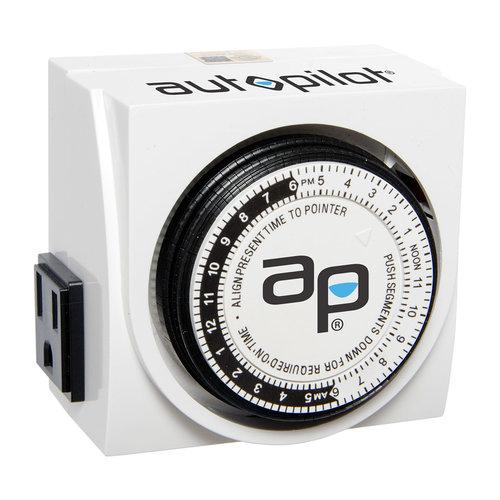 Autopilot Autopilot Dual-Outlet Analog Grounded Timer, 1725W, 15A, 15-Minute On/Off, 24 Hour