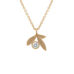 Baxter Moerman Botanica Single Stone Necklace in Rose Gold