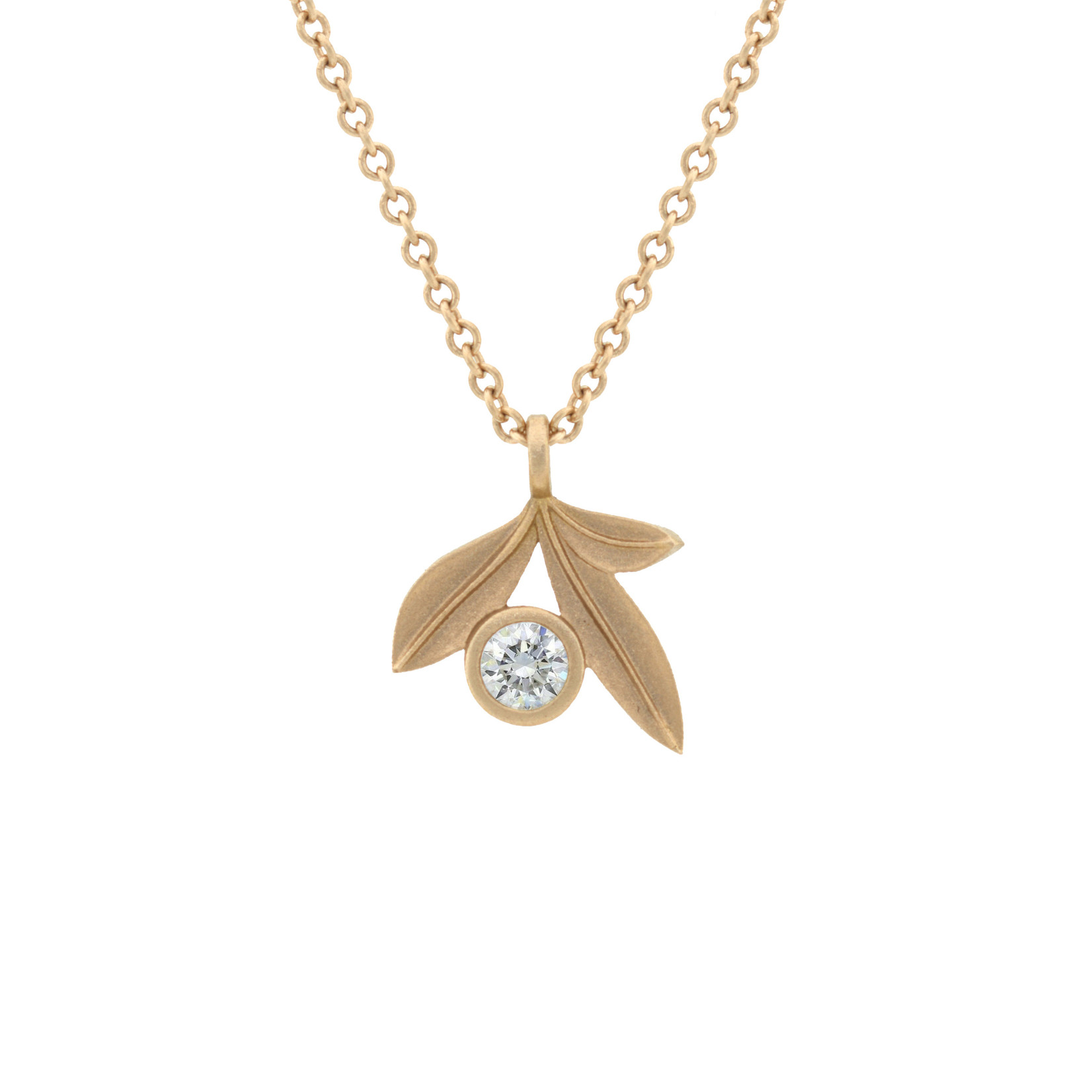 Baxter Moerman Botanica Single Stone Necklace in Rose Gold