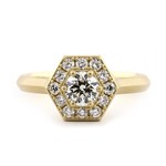 Baxter Moerman Hex Halo Ring with Round Diamond