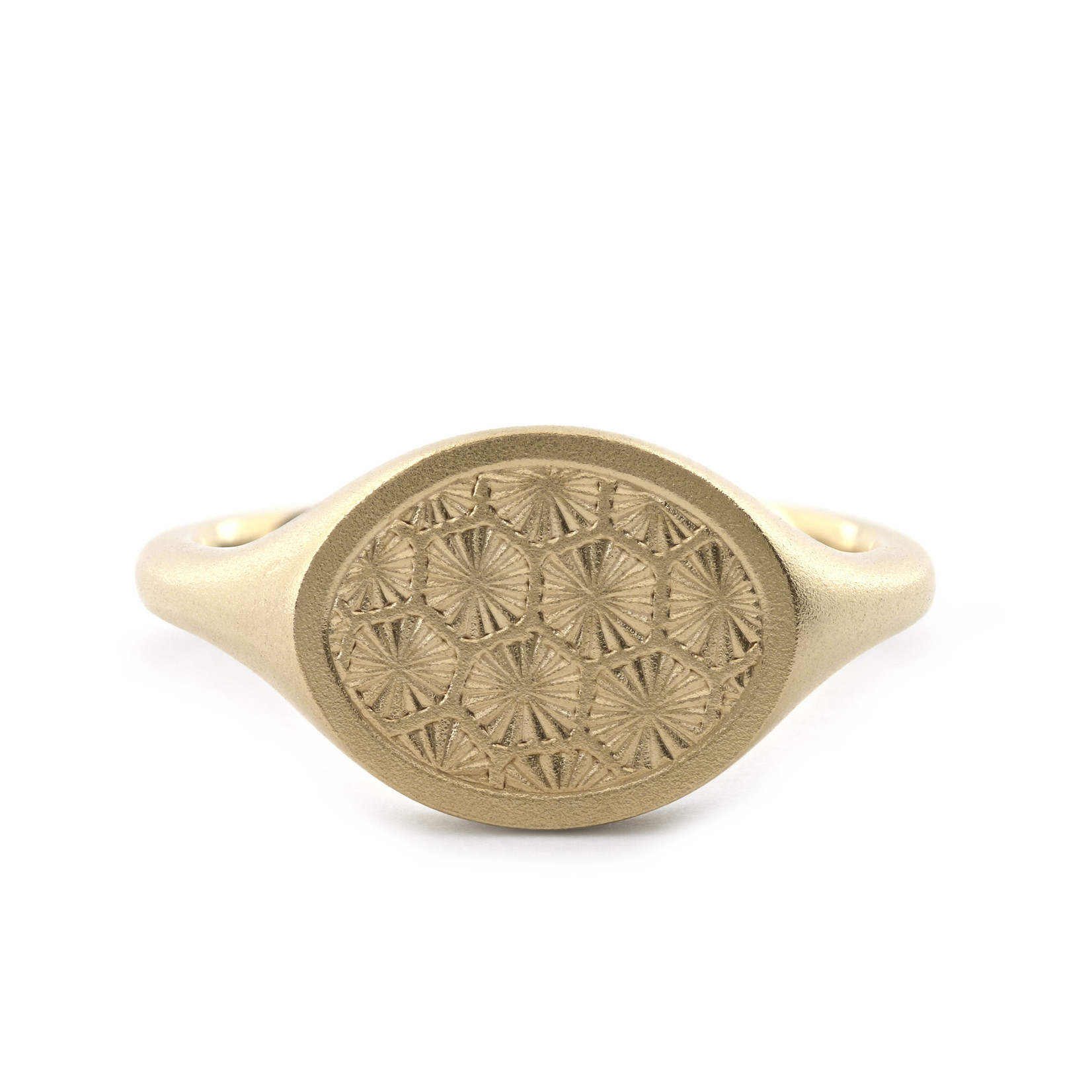 Baxter Moerman Oval Signet Ring with Petoskey Engraving
