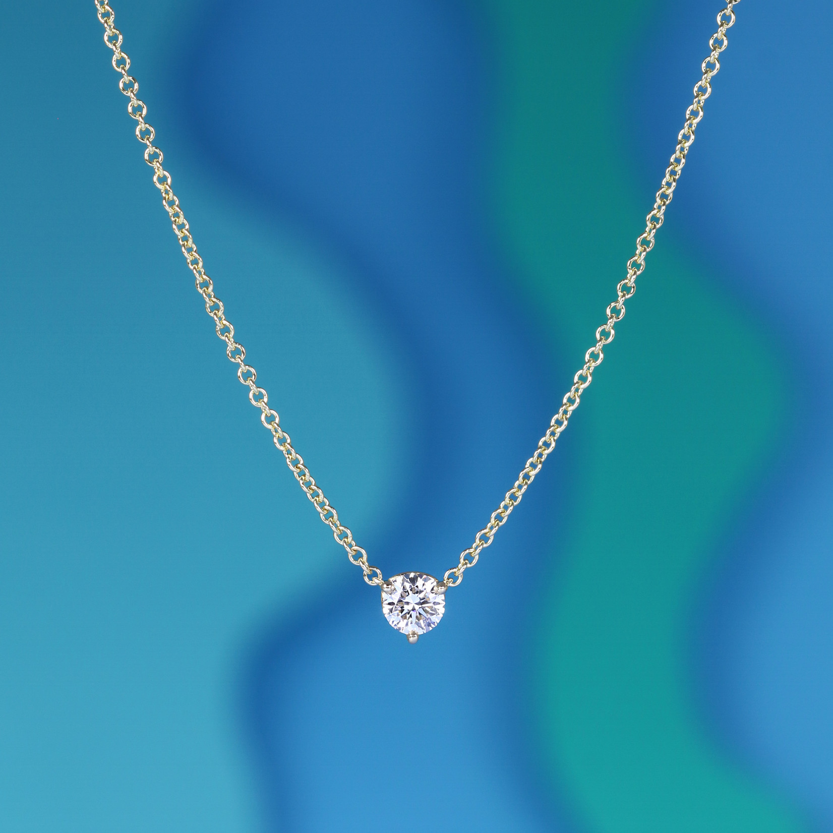 Baxter Moerman Diamond Solitaire Necklace 1/3ct in Yellow Gold