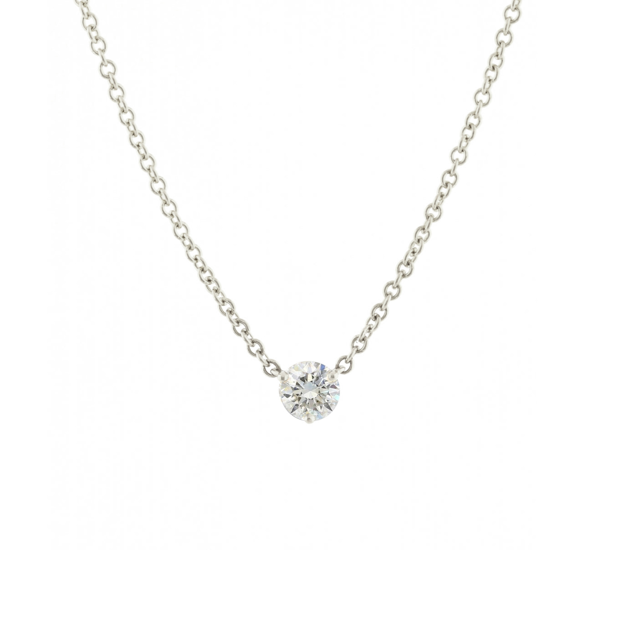 0.45 carat Round Diamond Solitaire Necklace in 14k white gold (DP-1178)