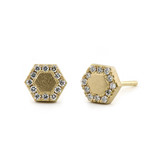 Baxter Moerman Hex Stud Earrings with Diamonds