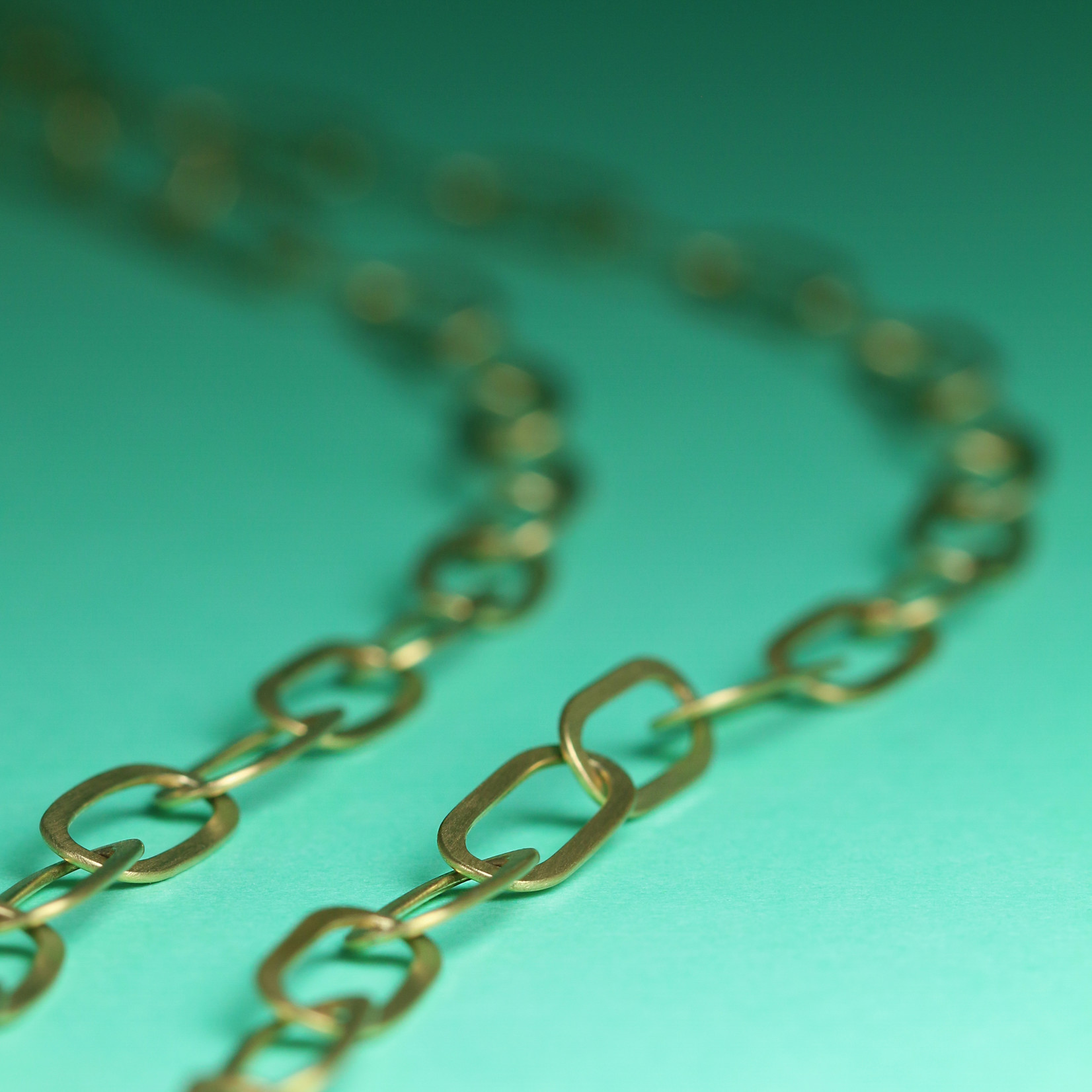 Baxter Moerman Niki Flat Link Necklace 18” Handmade Chain