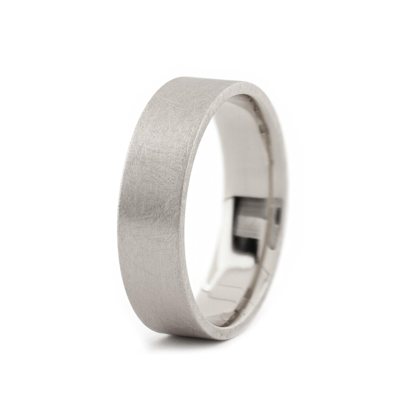 Baxter Moerman Flat Top Band - 6mm Wide, Brushed Finish