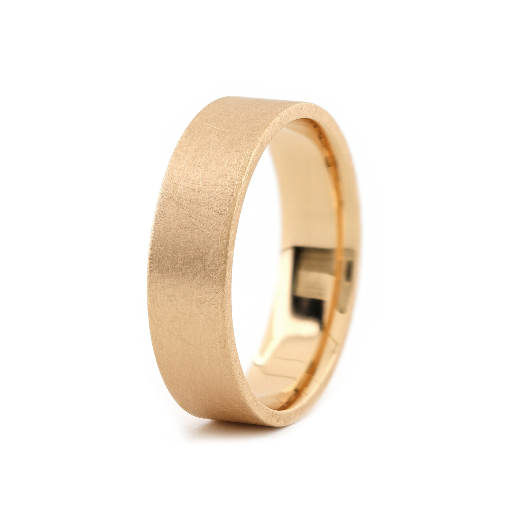 Baxter Moerman Flat Top Band - 6mm Wide, Brushed Finish