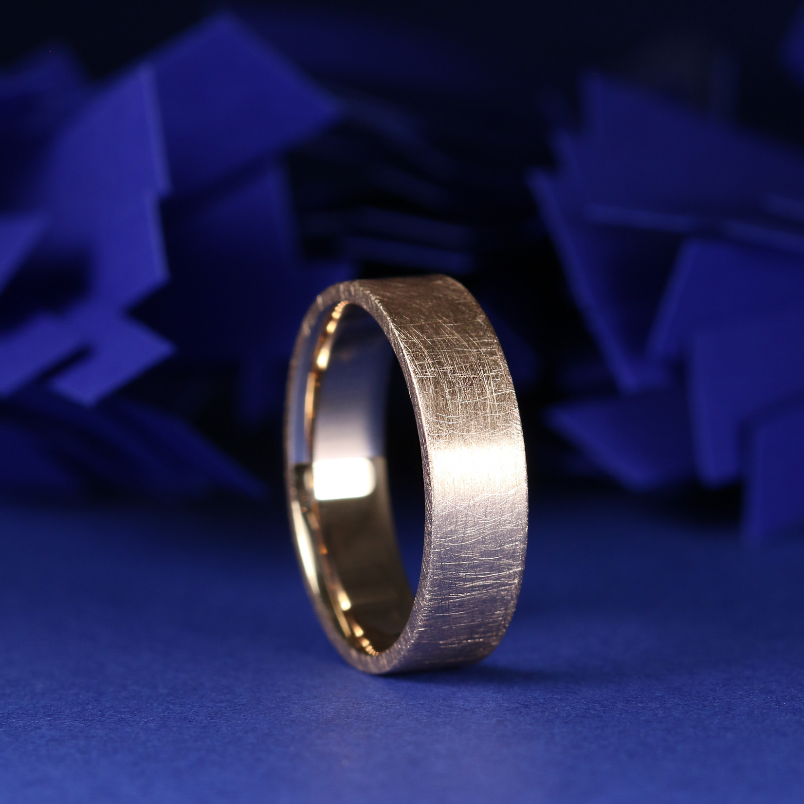 Baxter Moerman Flat Top Band - 6mm Wide, Brushed Finish