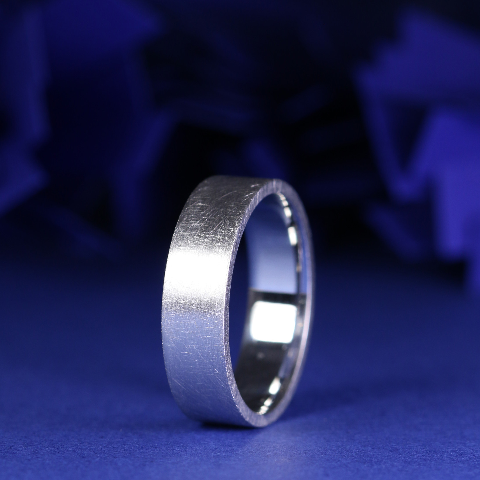 Baxter Moerman Flat Top Band - 6mm Wide, Brushed Finish