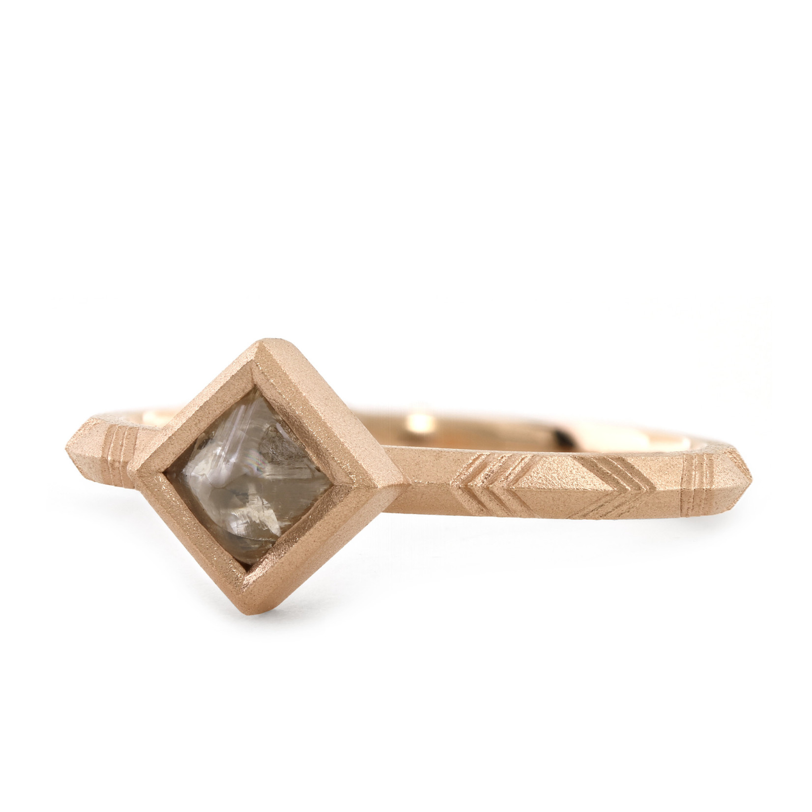 Baxter Moerman Shelby Ring with Sawed Octahedron Diamond in Rose Gold
