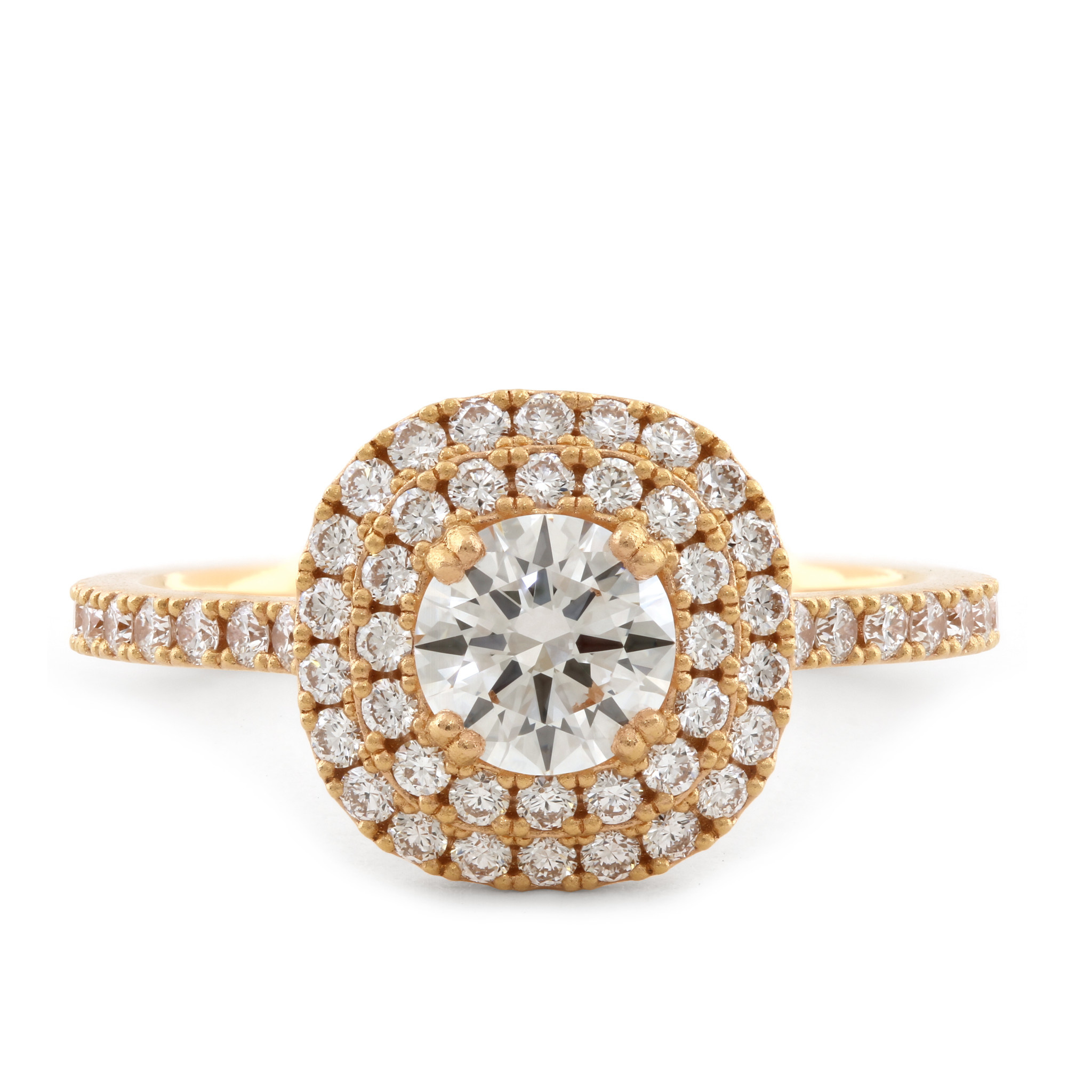 round rose cut diamond | double halo ring – S.Yamane