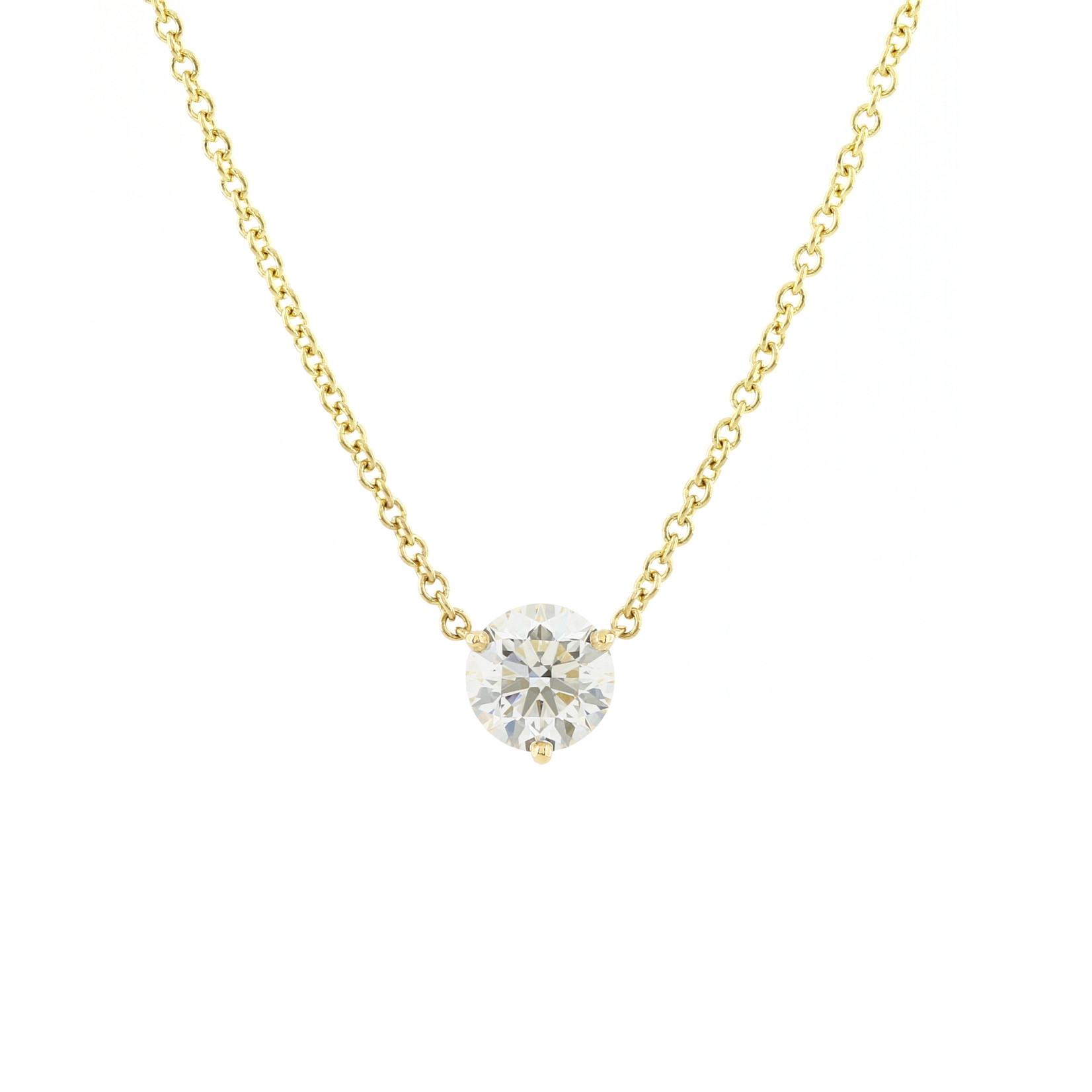 Baxter Moerman Diamond Solitaire Necklace 3/4ct in Yellow Gold